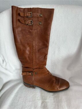 Brown Leather Knee-High Women's Riding Boots